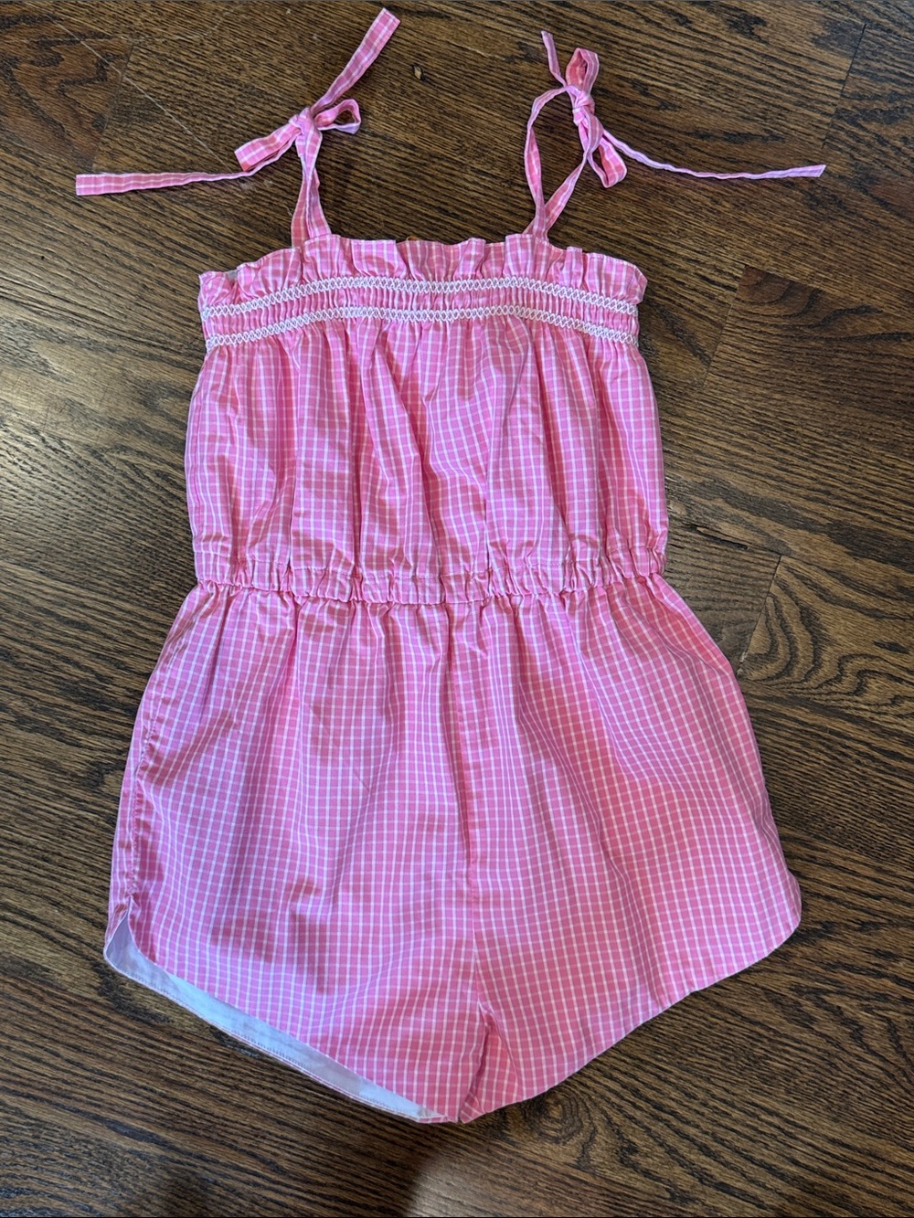The Beaufort Bonnet Company Rosey Romper (Shorts) Pink Checked 8, 10 sz